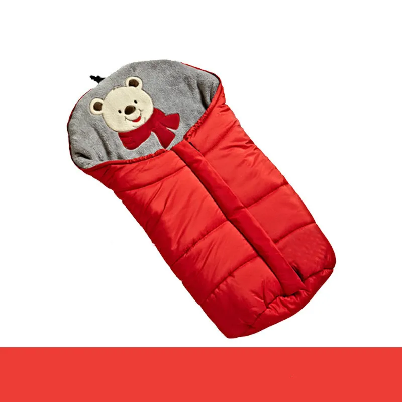 Осенне-зимний теплый детский спальный мешок для коляски, мягкий спальный мешок для ребенка, детский slaapzak, sac couchage naissance - Цвет: Красный