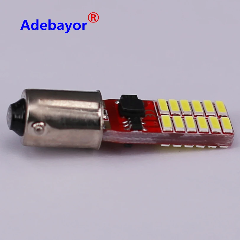 Автомобильный светодиодный светильник BA9S t4w h6w ba9 t11 Canbus 24 SMD 4014 без ошибок для