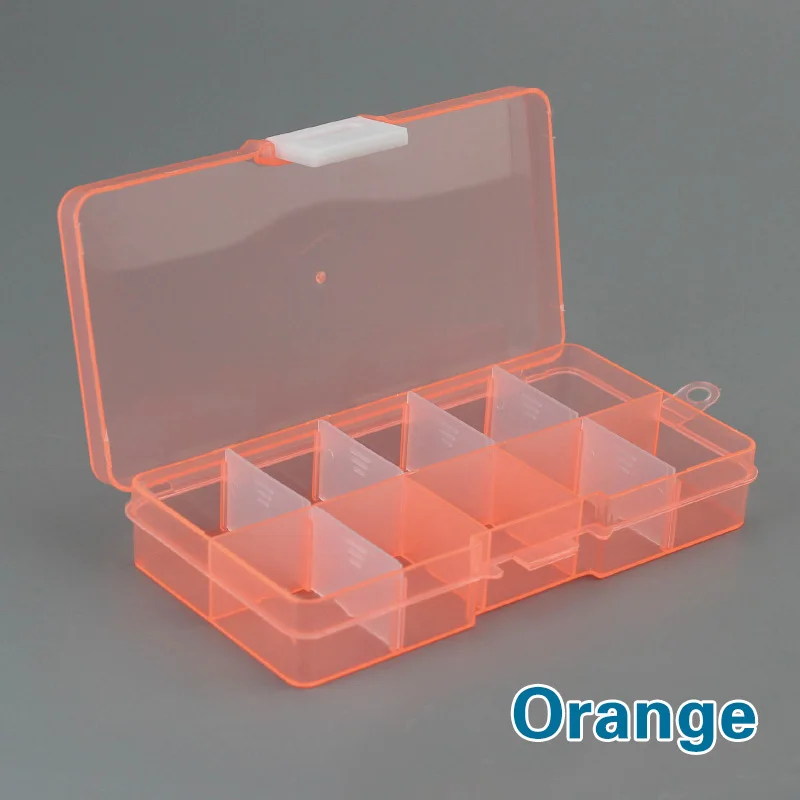 New 10 Slots Cells Colorful Portable Jewelry Tool Storage Box Container Ring Electronic Parts Screw Beads Organizer Plastic Case small tool chest