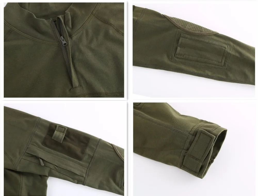Military Style Uniform Combat Shirt Men Assault Tactical Camouflage US Army T Shirt Airsoft Paintball Long Sleeve Shirts ESDY tactical shirt