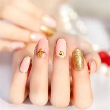 

24pcs Pre Design Fake Nails French False Nails Beautiful Nail Tips For Nail Art Fashion Fingernail Free Glue
