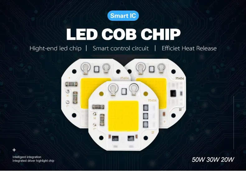 Светодиодный чип COB 20 Вт 30 Вт 50 Вт Защита от перенапряжения умный IC 220 В светодиодный чип для DIY светодиодный прожектор светодиоды без необходимости драйвера