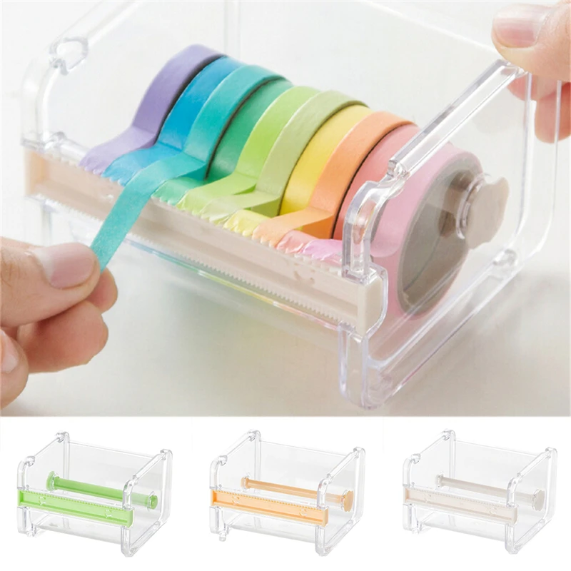 Шт. 1 шт. бежевый цвет MaskingTape резак Васи TapeStorage OrganizerCutter OfficeTape DispenserSupplies