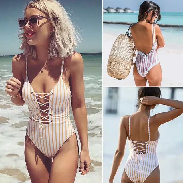 {Excellent|Wonderfull|Very Good|Very Recommended} One Piece Swimsuit Women Swimwear 2019 Summer Sexy Bandage Bathing Suit Backless Monokini Bodysuit Beach Wear Swim S~XL Discount Price