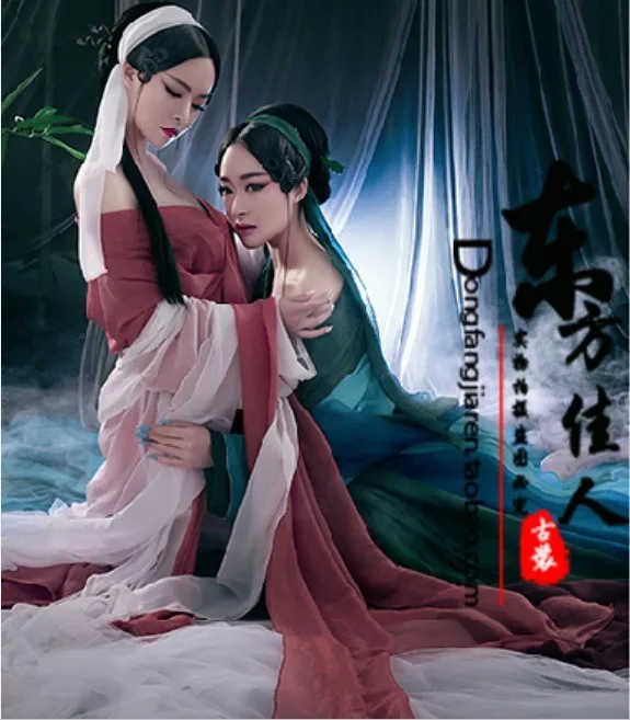 

Legend of Green Snake and White Snake Fairy Sisters Bestie Costume Sets Photo House Costume for Women