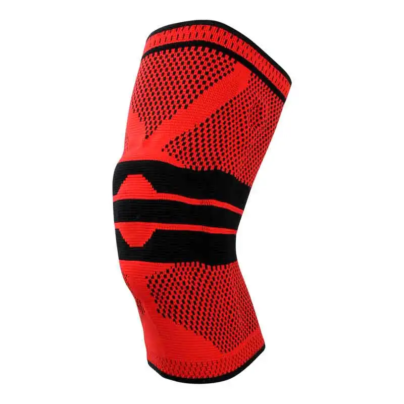 1 шт., поддержка колена, защитное сжатие, профессиональные эластичные спортивные противоскользящие дышащие скобы, поддержка баскетбола - Цвет: Red