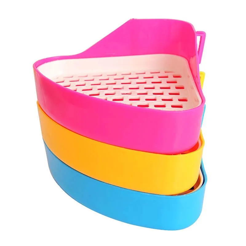 

Ferret Rabbit Hi Corner Litter Pan Guinea Pig Tray Small Animals Toliet Plastic 3Colours