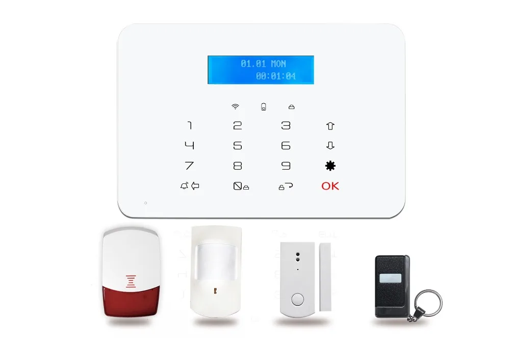 

Smart GSM fixed-line dual network alarm system 433 MHZ lithium lithium electricity wireless PIR motion sensor switch magnetic