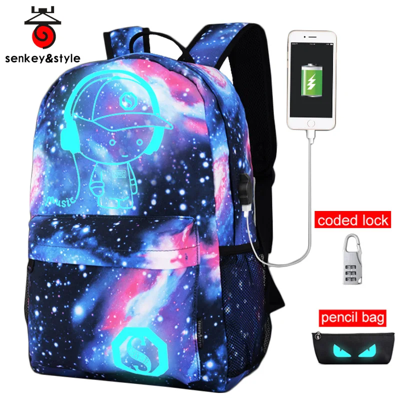 Цена Растерянная овечка, школьные сумки для девочек, для мальчиков, USB, Противоугонный, Светящийся рюкзак, для подростков, водонепроницаемый, зве...