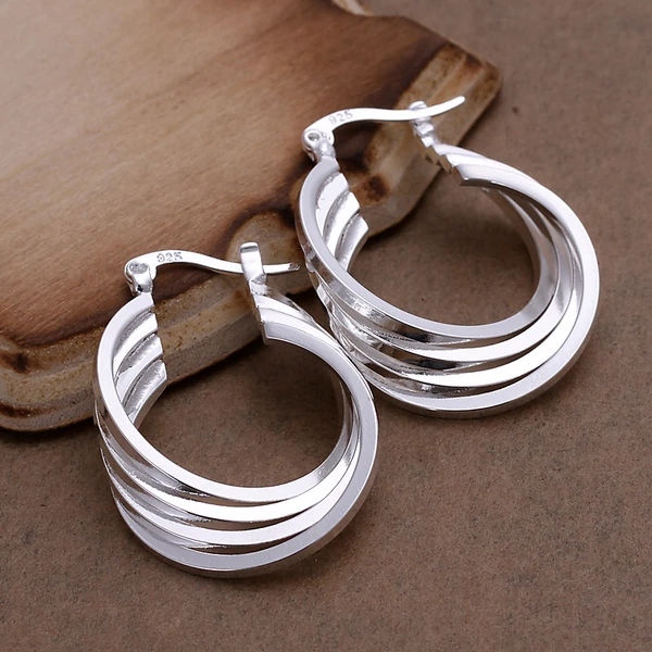 

Wholesale Silver Plated Earring,Wedding Jewelry Accessories,Fashion Four Coil Silver Women Earrings