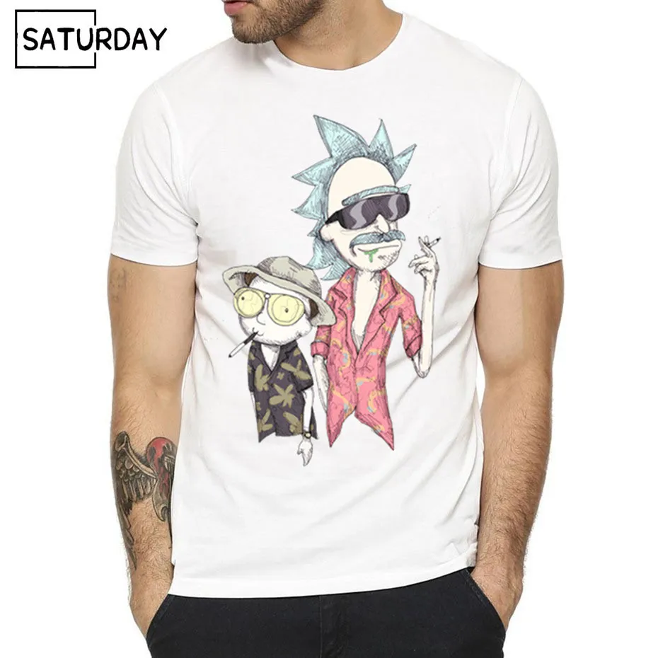 

Men's Cartoon Movie Rick and Morty Design Print T-shirts 2019 Unisex Hipster Harajuku Homme Tee Shirt Women Graphic Tees