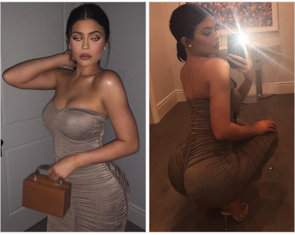 Шикарное платье макси KylieJenner в обтяжку,, горячее предложение, новое облегающее длинное платье без бретелек с рюшами, сексуальное дизайнерское необычное платье с асимметричным подолом