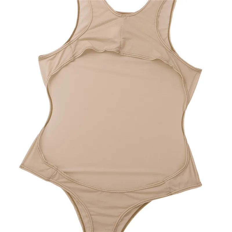 Women Sexy Bodysuit Leotard One Piece See Through Sheer Scoop Neck ...