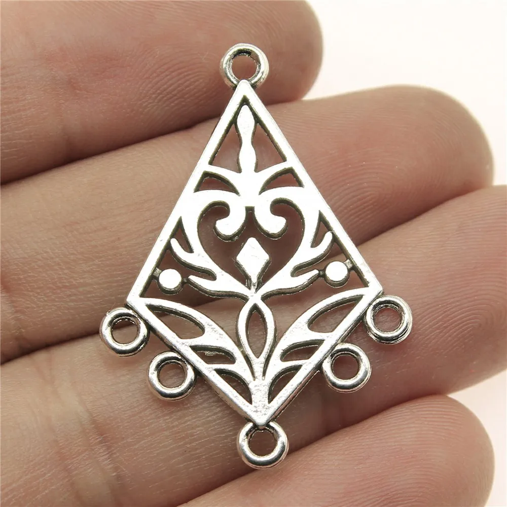 WYSIWYG 5pcs 39x28mm Earring Connector Antique Silver Earring