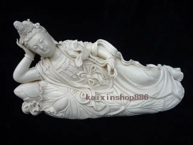 

Blanc De China Dehua Porcelain Statue Of Kwan-yin & Kid