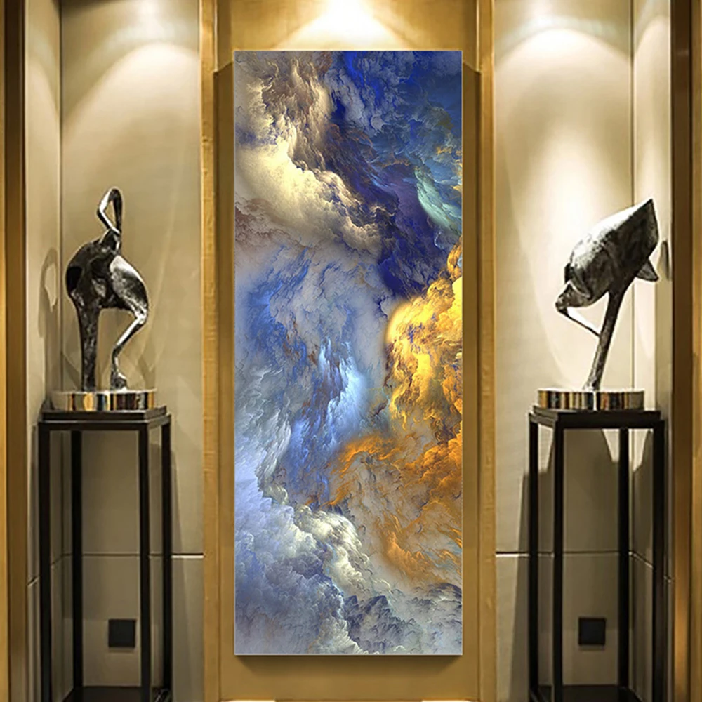 WANGART абстрактные цвета Unreal Холст плакат синий пейзаж настенная живопись для гостиной на стене современное искусство, принт