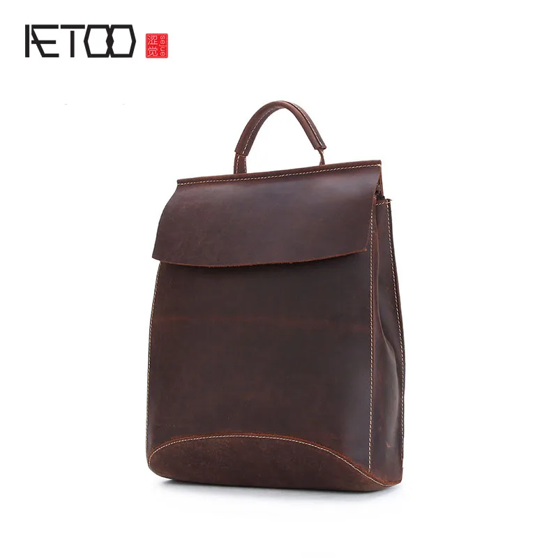 

AETOOTide cobbler new mad horse skin men and women shoulder bag head layer of leather handmade mad horse skin spot foreign trade