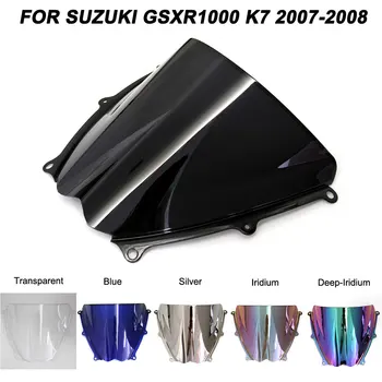 

Black Motorcycle Motorbike Windshield Double Bubble Windscreen Wind Deflectors For Suzuki GSXR1000 GSXR 1000 K7 2007-2008 2007