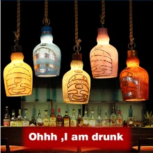 Лампочка свободно зд обои экологическая смола искусственная живопись маленькая пивная бутылка подвесной светильник