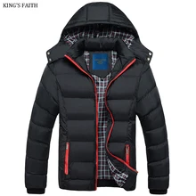 KING’S FAITH Winter Jacket Men’s Parkas Thick Hooded Coats Men Warm Casual Jackets Male Outerwear Brand Clothing 7316