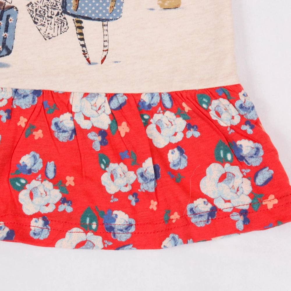 Girls Kids Baby Short Sleeve Dress Summer New Printed Round Neck Cotton Short Sleeve Dress for Kids Wearing Tutu Dress H6952K