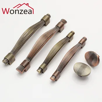 Hole CC 96mm128mm Antique Brass Furniture Handle Zinc Alloy Kitchen Cabinet Handle Bedroom Drawer Pulls Vintage Knobs