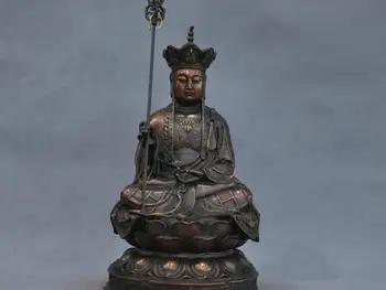 

10" China Ksitigarbha Bodhisattva Buddha Monk Lord Of Hell Bronze Statue