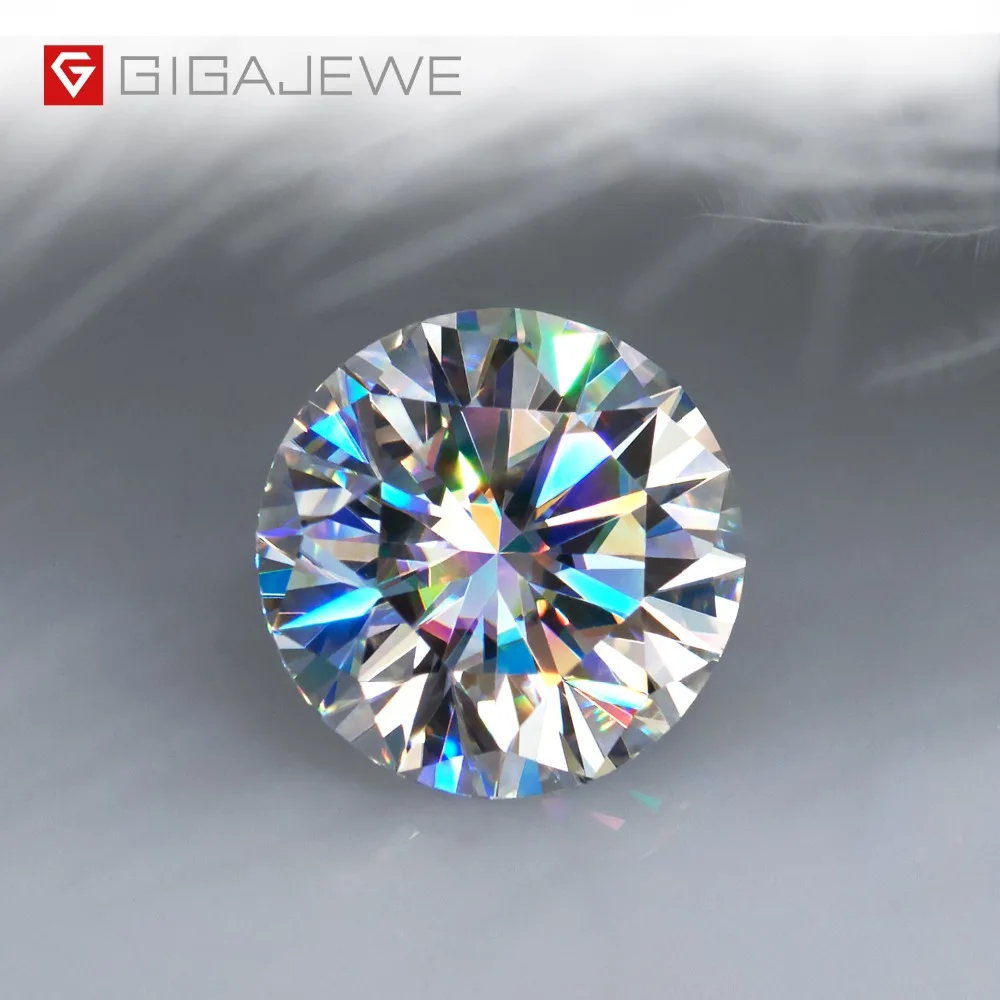 Gigajewe d 색깔 1-3ct vvs1 둥근 moissanite 느슨한 다이아몬드 ..
