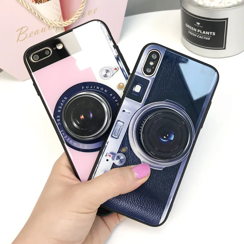 

Cute camera Soft plastic TPU Back Cover for iPhone6/6s/6plus/6splus/7/8/7plus/8plus phone case for iphoneX/XR/XS Max with holder