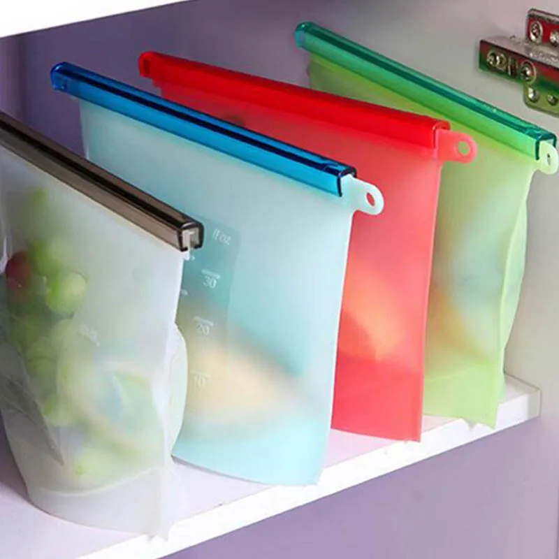 

Silicone Fresh Bags Sealing Storage for Home Food Kitchen Organization Gadgets Cooking Tools