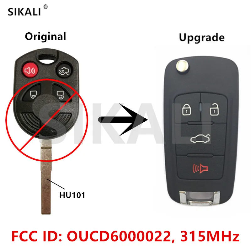 

SIKALI Upgraded Remote Key 315MHz for Ford Escape Focus C-Max Transit Connect Vehicle FCC ID: OUCD6000022 4D63 Optional