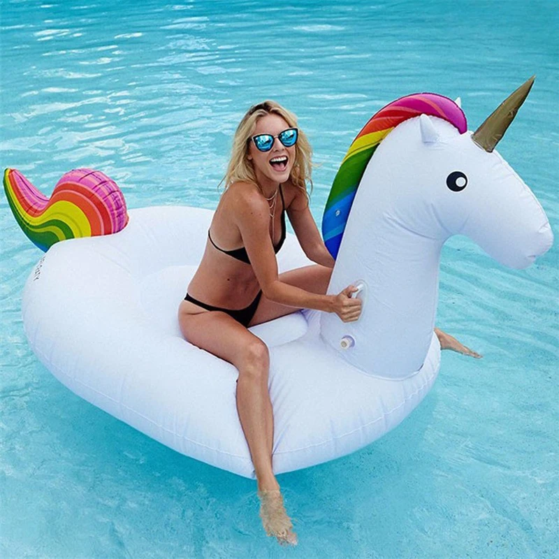 

Inflatable Unicorn Water Giant Pool Floats Swimming Ring 2017 Swimring Giant Inflatable Rainbow White Pegasus Float Air Rafts