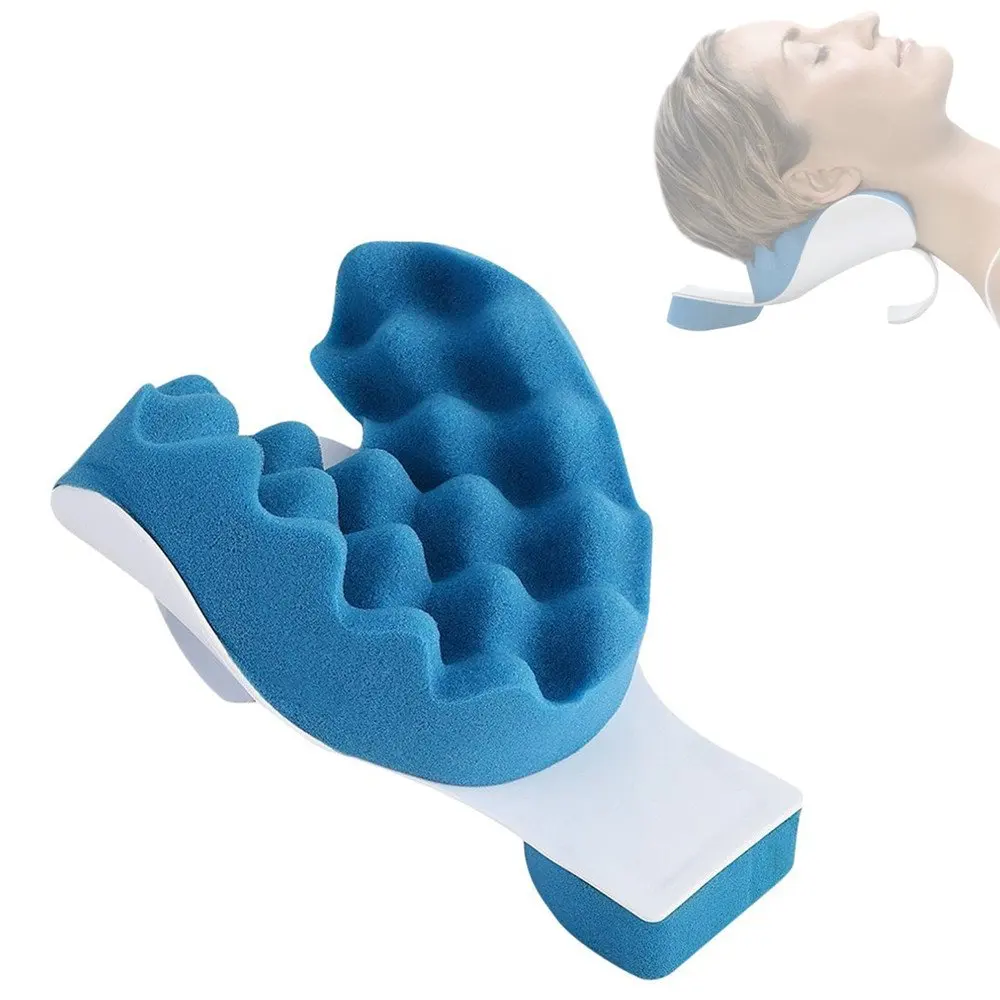 Shoulder Pain Relief Support Pillow and Relaxation Device Memory Sponge Head and Neck Tension Release Pillow psoas release massage tool multi site deep tissue pain relief back hip flexor release blue green u shaped pillow