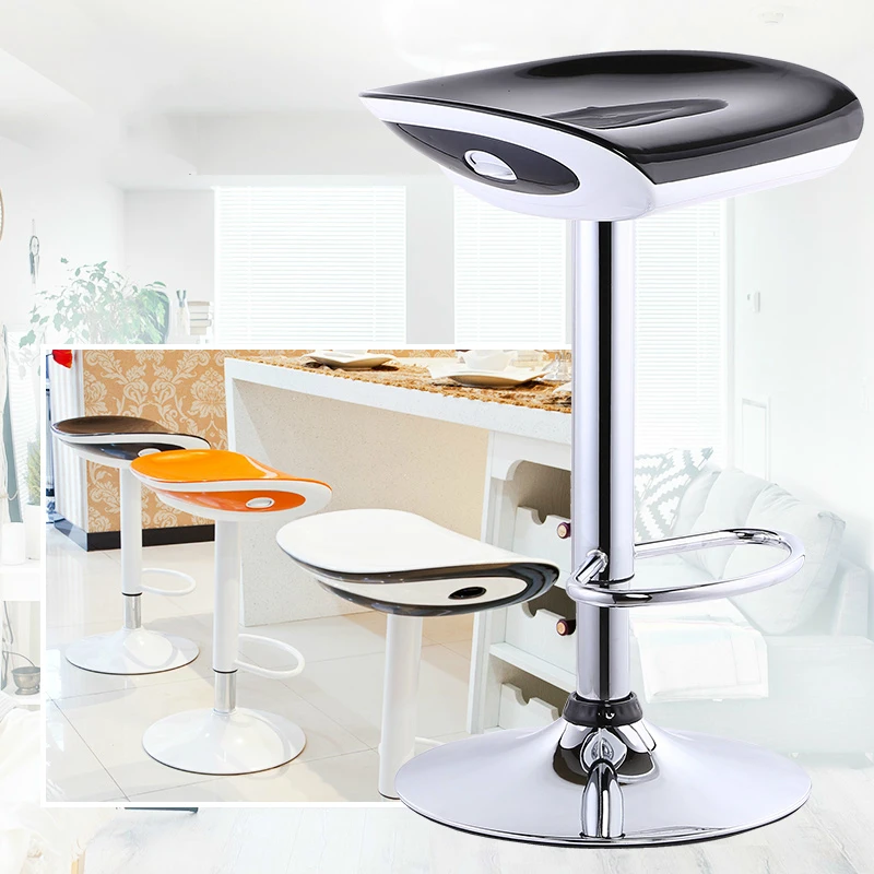 

Lifted Bar Chair with Footrest Rotated Household Leisure Balcony Stool Adjustable Coffee Shop Stable Dining Chair
