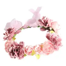 1 шт., Цветочная повязка на голову, элегантная Милая богемная гирлянда с короной, повязка для волос, головной убор для волос, венок для свадьбы, пляжные, вечерние