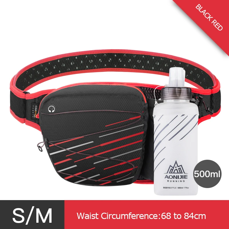 AONIJIE W949 Marathon Jogging Cycling Running Hydration Belt Waist Bag Pouch Fanny Pack Cell Phone Holder For 500ml Water Bottle - Цвет: SM Red Bottle