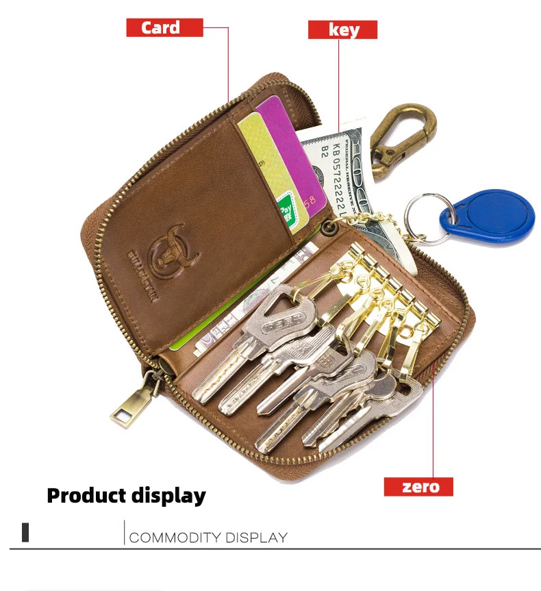Кошельки для ключей от автомобиля, кожаные мужские деловые универсальные дверные замки, посылка из мягкой воловьей кожи, много карт, удобный кошелек для монет, Мини качество