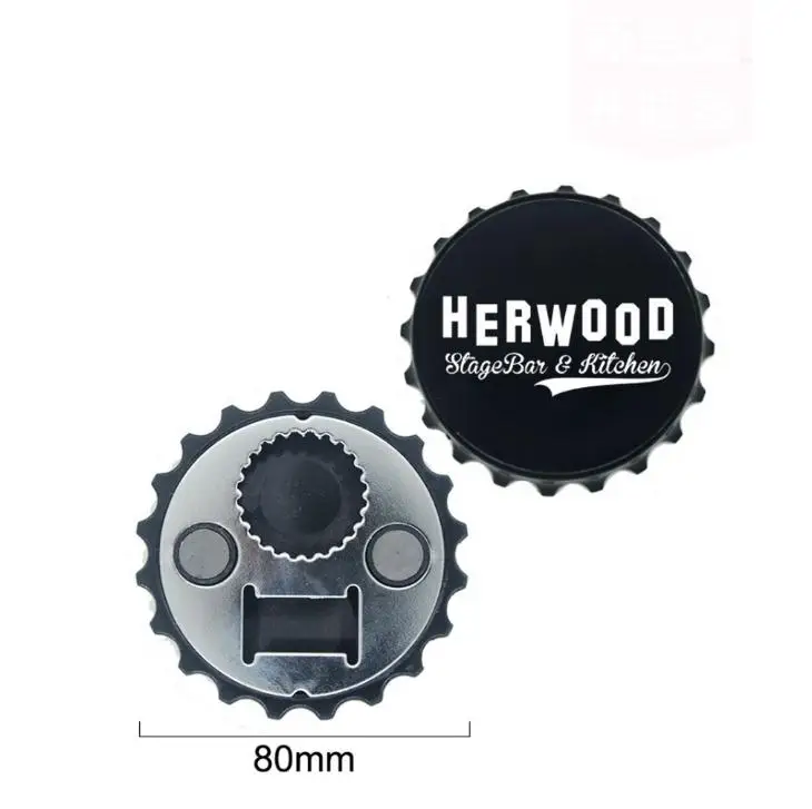 

Custom Printing Your Logo Magnet Cap Shape Bottle Opener Plastic Round Shape Beer Cap Shaped Beer Bottle Opener SN1530