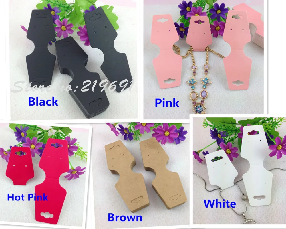 

200pcs/lot wholesale kraft cardboard necklace card Multi-colored earrings display card Accept custom order need add extra cost