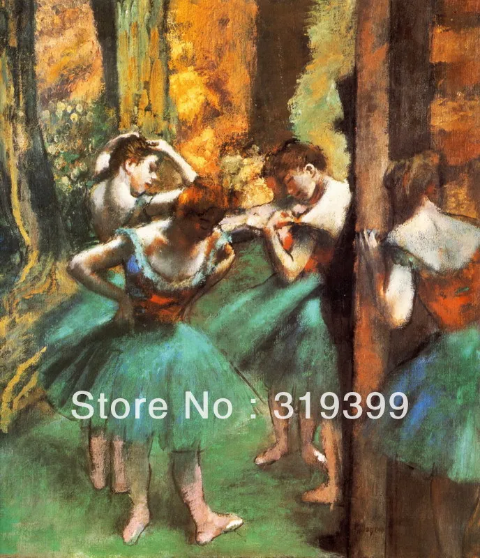 

Oil Painting Reproduction on Linen Canvas,Dancers, Pink and Green by edgar degas ,Free DHL Shipping,handmade,Museum Quality