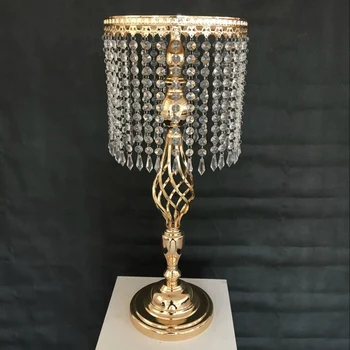

70cm Rhinestone Candelabra Silver Gold Color Candle Holder Table Centerpiece Vase Stand Crystal Candlestick Wedding Decoration