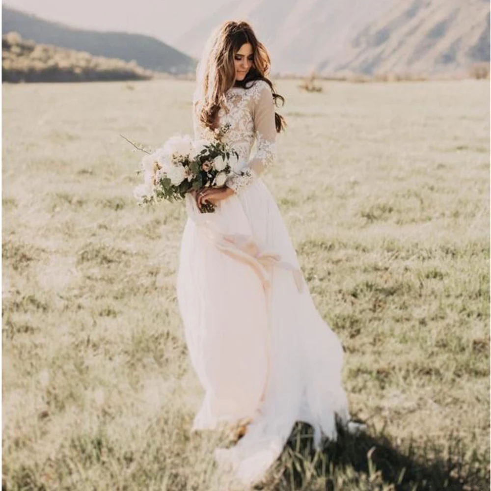 bohemian-country-wedding-dresses-with-sheer