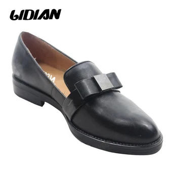

LIDIAN Rainbow Shoes Women Business Shoes Genuine Leather low heels flat Comfortable Classic Shoes With Toe Sapatos Mujer P17