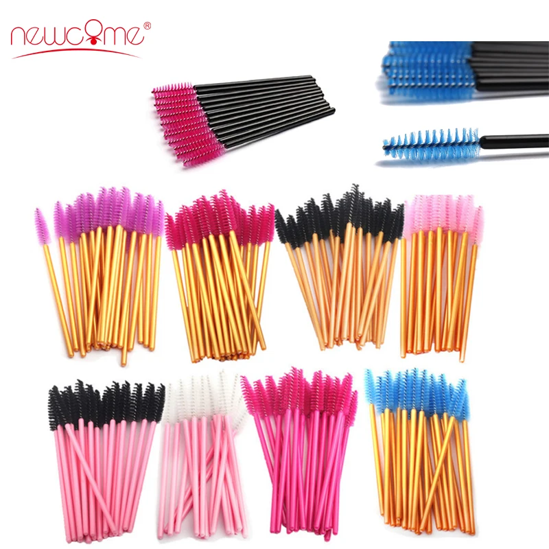 

NEWCOME 100pcs One-Off Disposable Eyelash Brush Mascara Makeup Applicator Wands Eyelash Extension Makeup Brushes Make Up Brushes