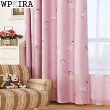 Розовые занавески с рисунком кота для гостиной, Детские затемненные занавески на заказ для детской спальни 139& 30
