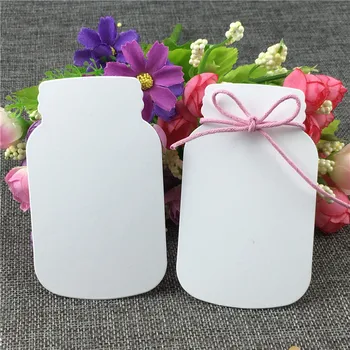 

Drifting Bottle Paperboard Card Packing 75Pcs Tags Add 75Pcs Jute Twines For Garments Luggage Note Jewelry Charm Favor Adornment