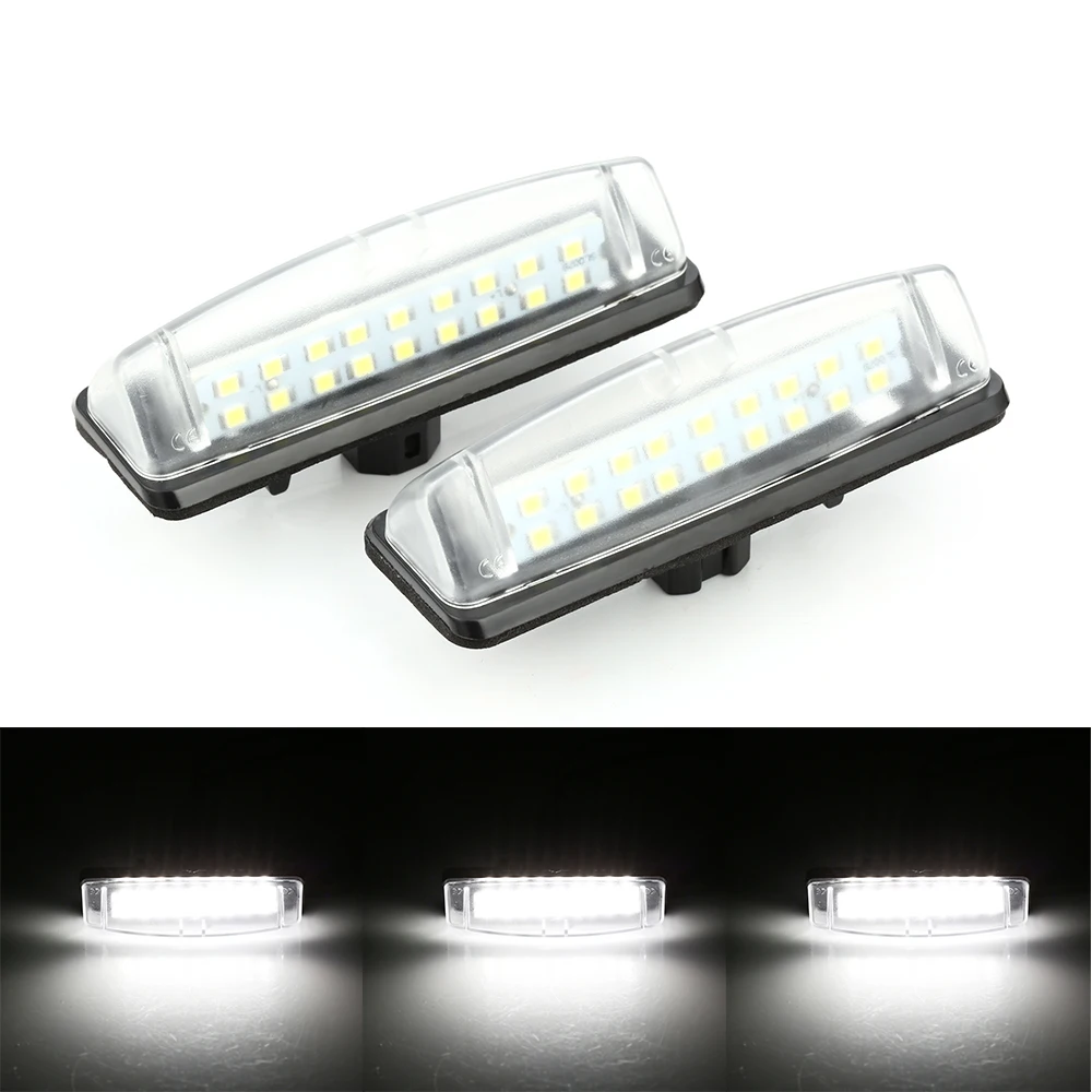 

2pcs 18SMD LED Number No Error Xenon White License Plate Light for Toyota Camry Aurion Prius Lexus IS300 LS430 GS430 RX330 ES300