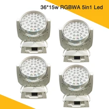 4 шт./лот) белый корпус 36*15 Вт Led Zoom Wash светильник RGBWA 5в1 Zoom Led Wash движущийся головной светильник для диджей ночной клуб диско-бар Вечерние