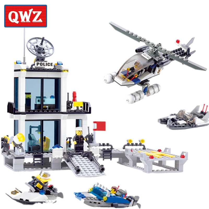

536pcs Police Station Prison Figures Building Blocks Compatible Legos City Enlighten Bricks Educational Toys For Children Gifts