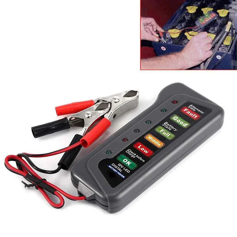12V 6 LED Car Battery & Alternator Tester Battery Condition Alternator